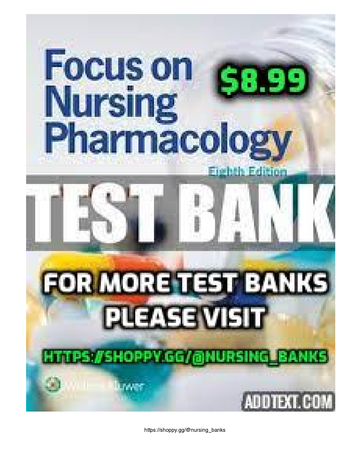 Preview image for Focus on Nursing Pharmacology 8th Edition Karch Test Bank